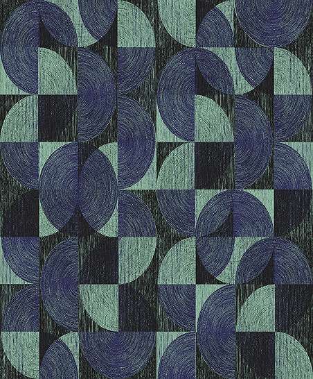 Prémium design tapéta kék színben fahatású geometriai mintával