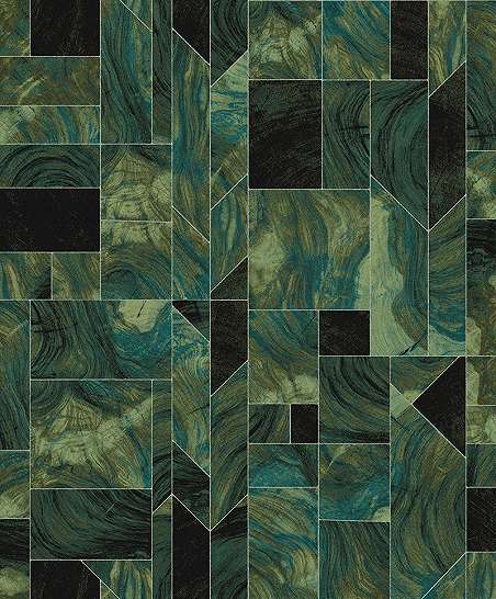 Prémium design tapéta smaragd zöld márvány geometrikus mintával