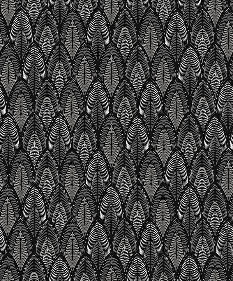 Prémium design tapéta szürke absztrakt tollhatású mintával