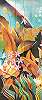 Prémium Khroma poszter tapéta absztrakt művészi botanikus mintával színrobbanással