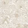 Prémium vlies tapéta krémfehér alapon barna rajzolt skandináv stílusú pálmalevél mintákkal