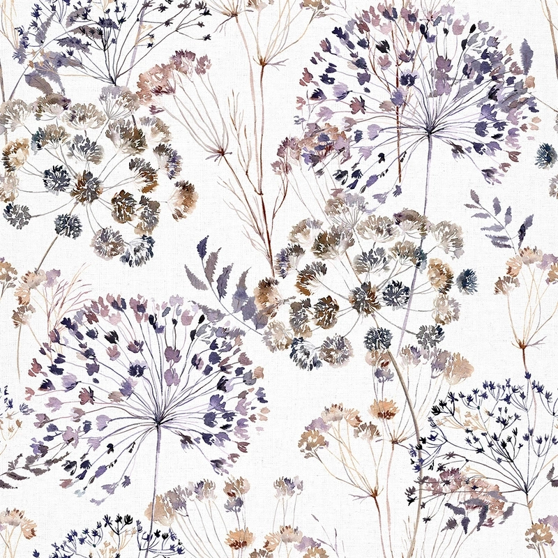 Provence lila akvarell pitypang mintás tapéta