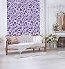 Provence lila inda és virág mintás tapéta