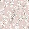 Púder rózsaszín alapon fehér és szürke virág mintás design tapéta
