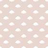 Púder rózsaszín alapon felhő mintás gyerek design tapéta