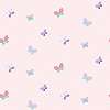 Púder rózsaszín alapon többszínű pillangó mintás gyerek desing tapéta