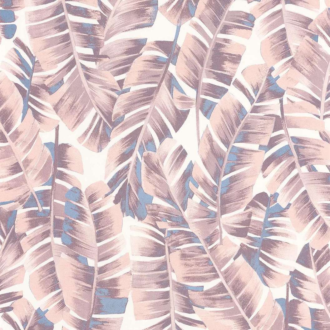 Púder rózsaszín trópusi levél mintás vlies design tapéta