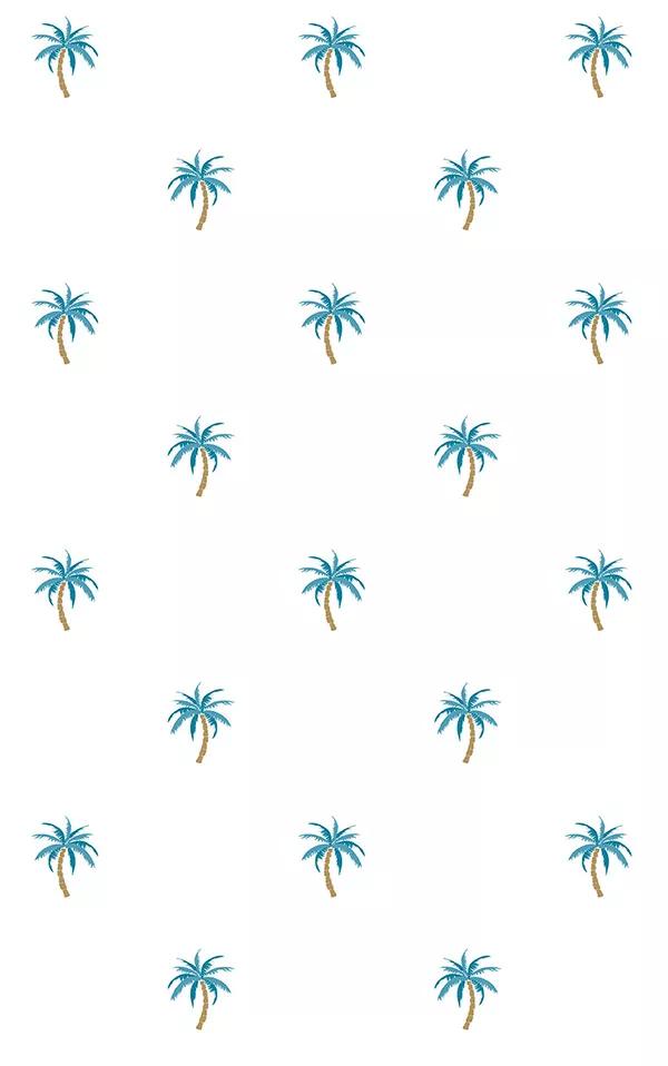 Rajzolt pálmafa mintás vlies dekor tapéta
