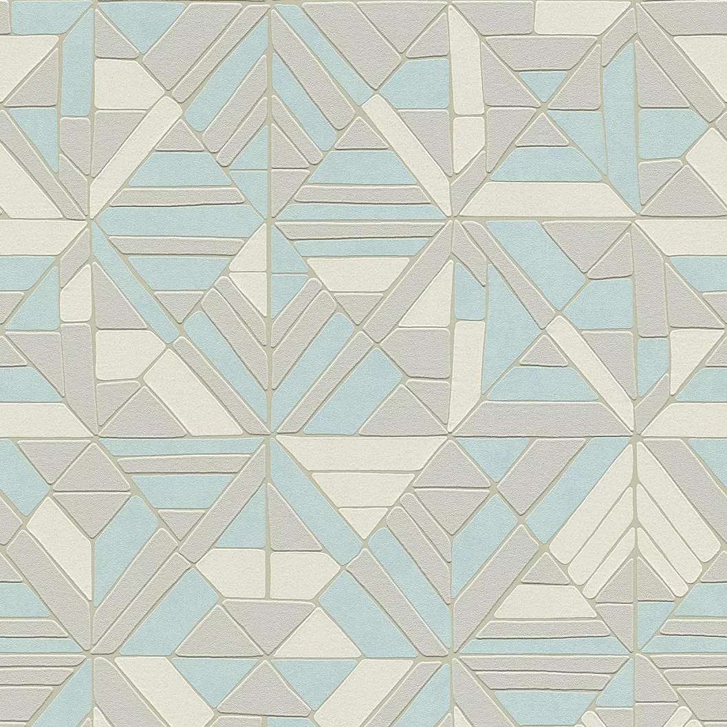 Retro design tapéta szürke kék geometrikus téglalap mintával