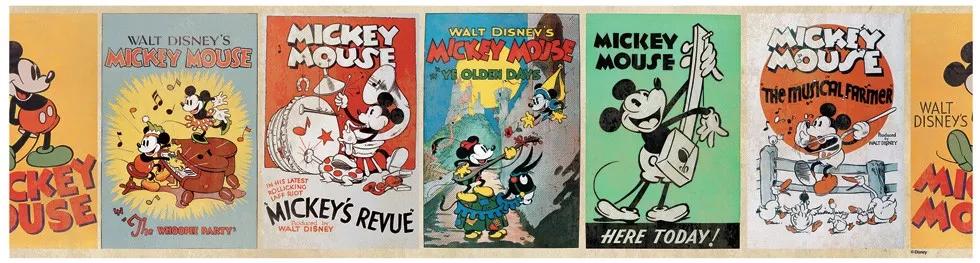 Retro Mickey egér mintás bordűr gyerekszobába