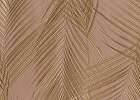 Réz-bronz prémium olasz szövethatású pálmalevél mintás desig tapéta 
