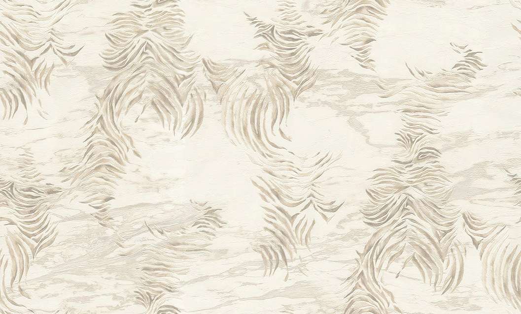 Roberto Cavalli design tapéta selyemfényű fehér és krém zebra mintás