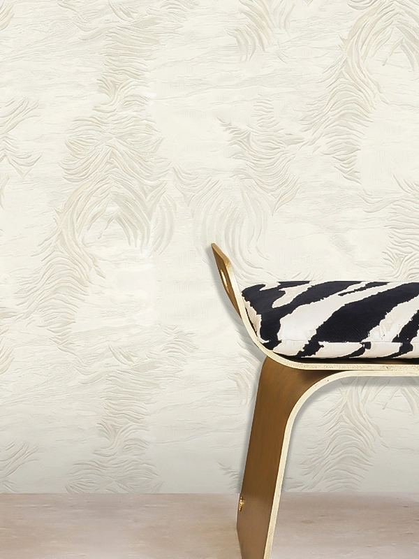 Roberto Cavalli luxus tapéta selyemfényű gyöngyház színű zebra mintával