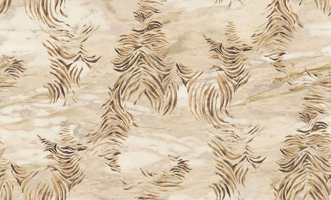Roberto Cavalli luxus tapéta selyemfényű óarany és beige színű zebra mintával