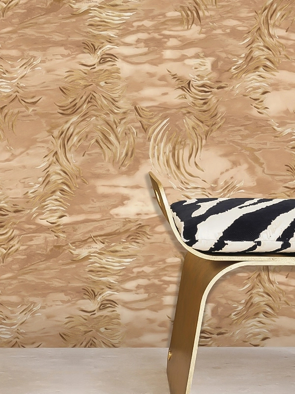 Roberto Cavalli luxus tapéta selyemfényű terrakotta színű zebra mintával