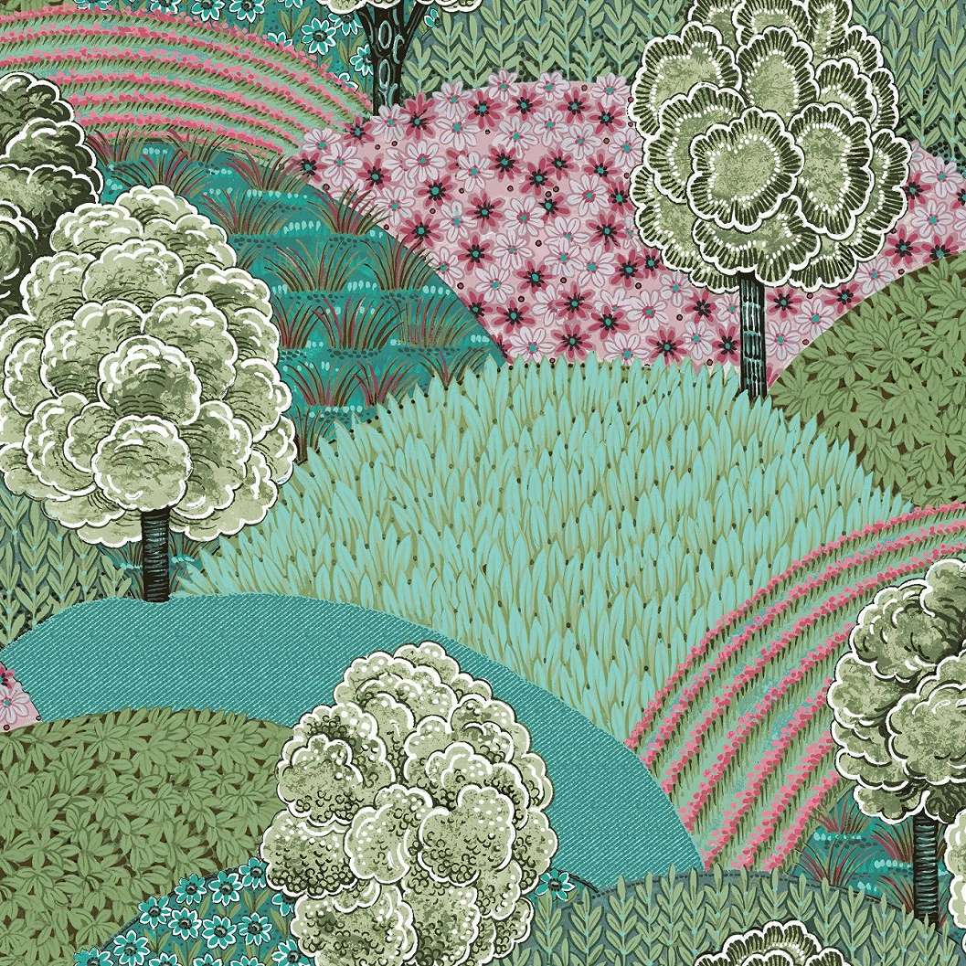Romantikus botanikus mintás vlies design tapéta akvarell stílusban