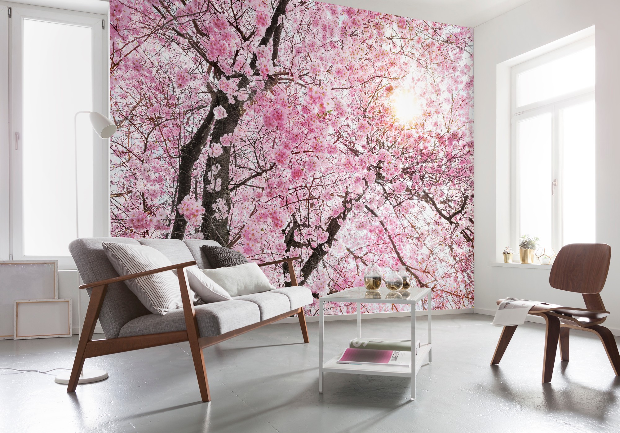 Romantikus cseresznyevirág mintás fali poszter