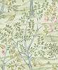 Romantikus fa és madár mintás olasz vinyl tapéta zöld színben