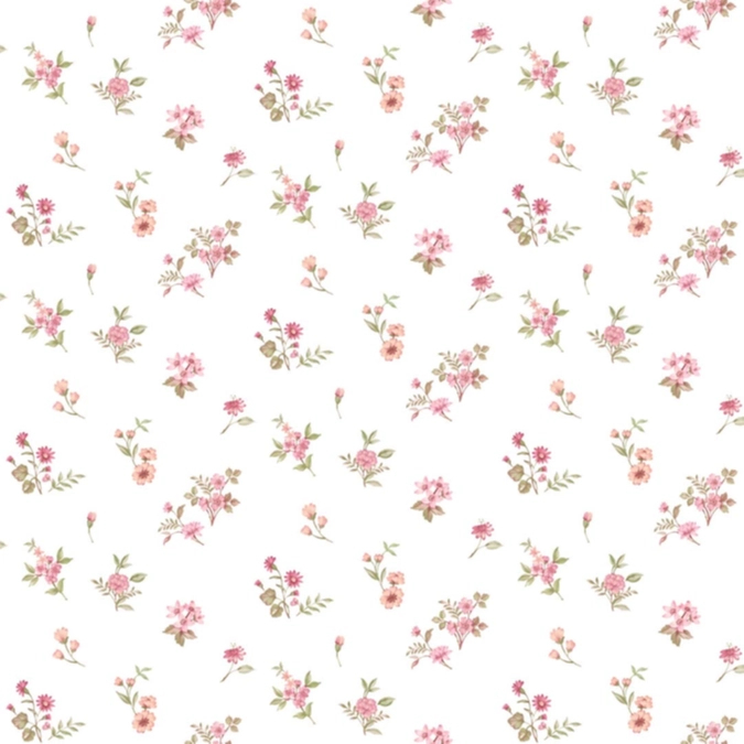 Romantikus rózsaszín apró virág mintás olasz vinyl tapéta