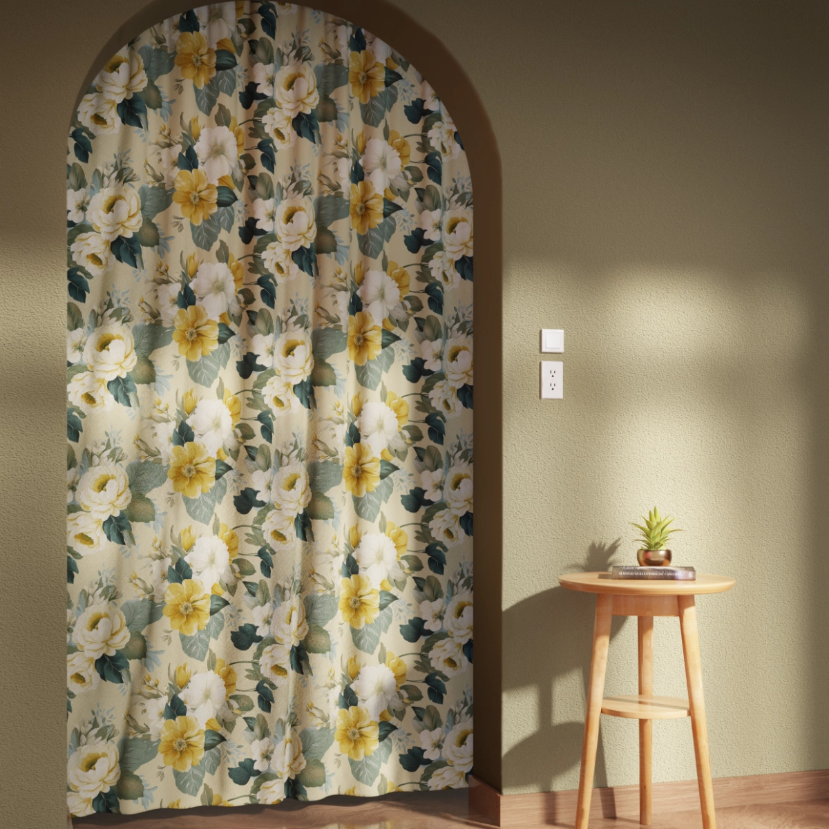 Romantikus stílusú virág mintás puha tapintású design függöny textil anyag 300cm magas