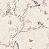 Romantikus tapéta erdei madár és faág mintával
