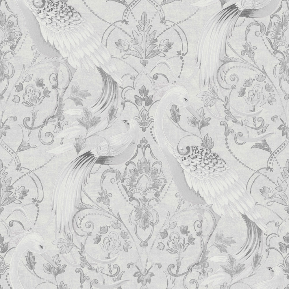 Romantikus vintage stílusú damaszk és madár mintás Laura Ashley dekor tapéta