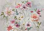 Romantikus virág pillangó mintás óriás fali posztertapéta 368x254 vlies