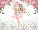 Rózsa és gyerek balerina mintás design poszter tapéta 368x254 vlies