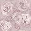 Rózsa mintás tapéta lila színben