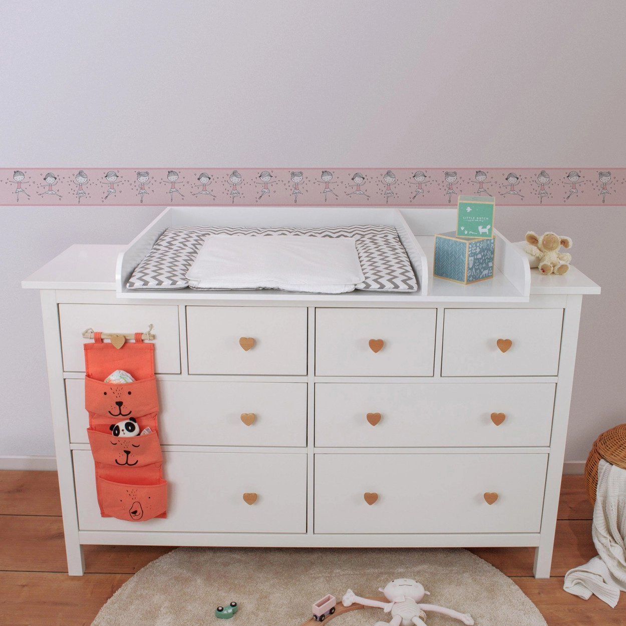 Rózsaszín balerina mintás bordűr gyerekszobába