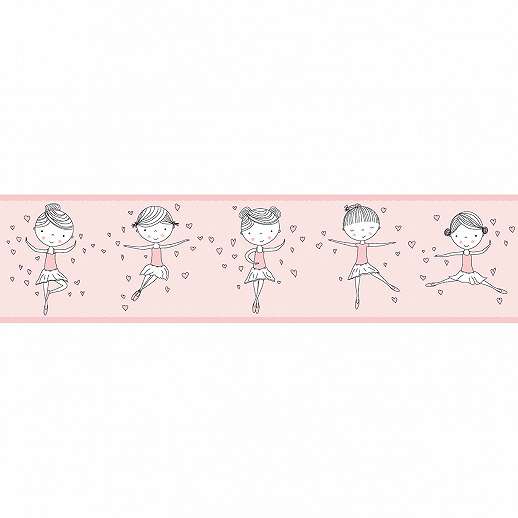 Rózsaszín balerina mintás bordűr gyerekszobába