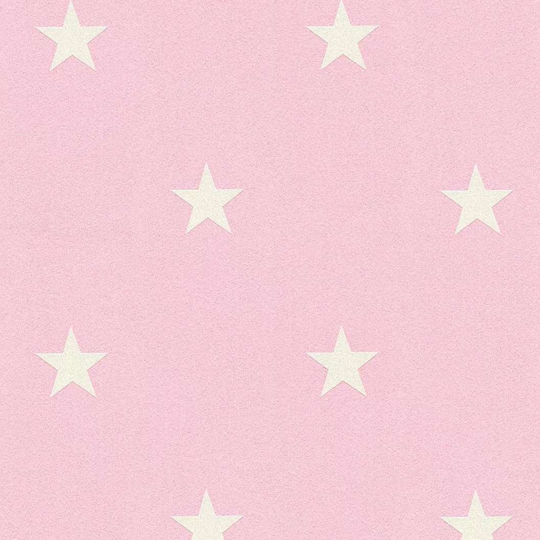 Rózsaszín csillag mintás tapéta gyerekszobába