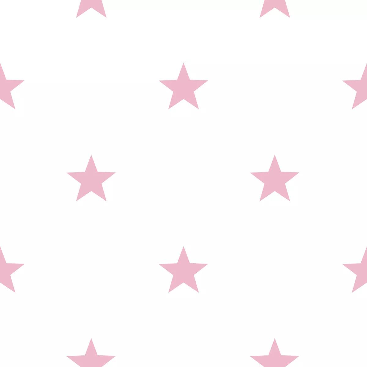 Rózsaszín csillag mintás vlies gyerektapéta