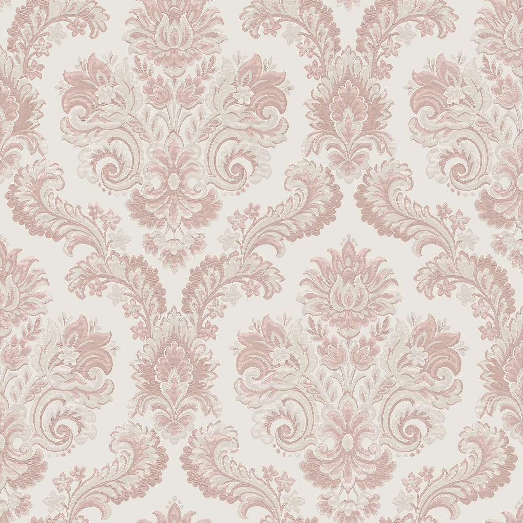 Rózsaszín és enyhe beige színű klasszikus barokk mintás olasz design tapéta