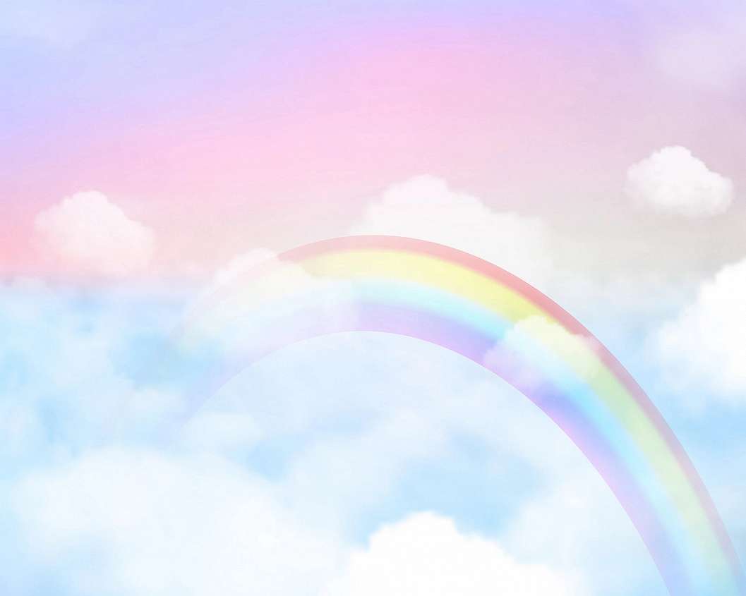 Rózsaszín és kék felhő és szivárvány mintás gyerek poszter tapéta 368x254 vlies