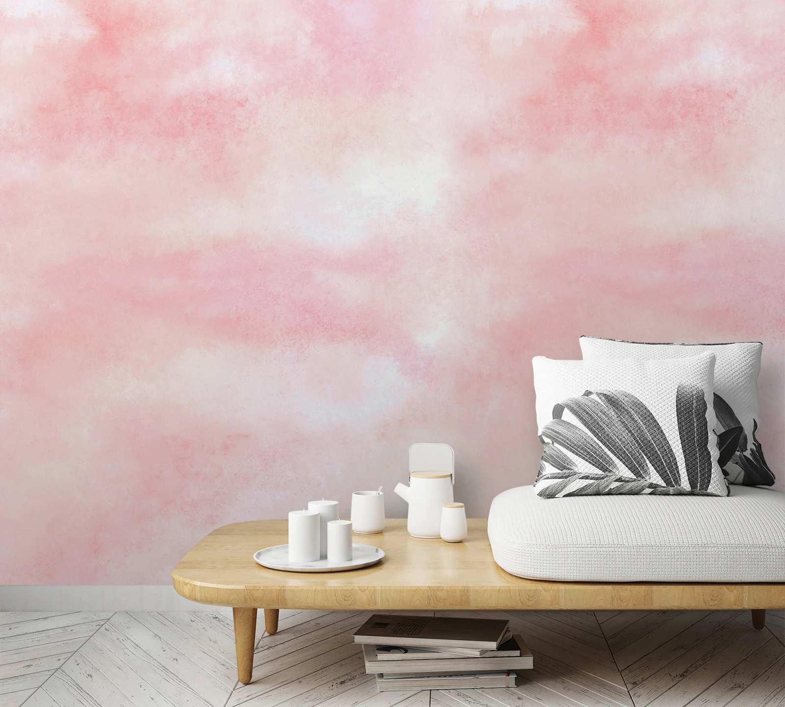 Rózsaszín felhő mintás design fotótapéta