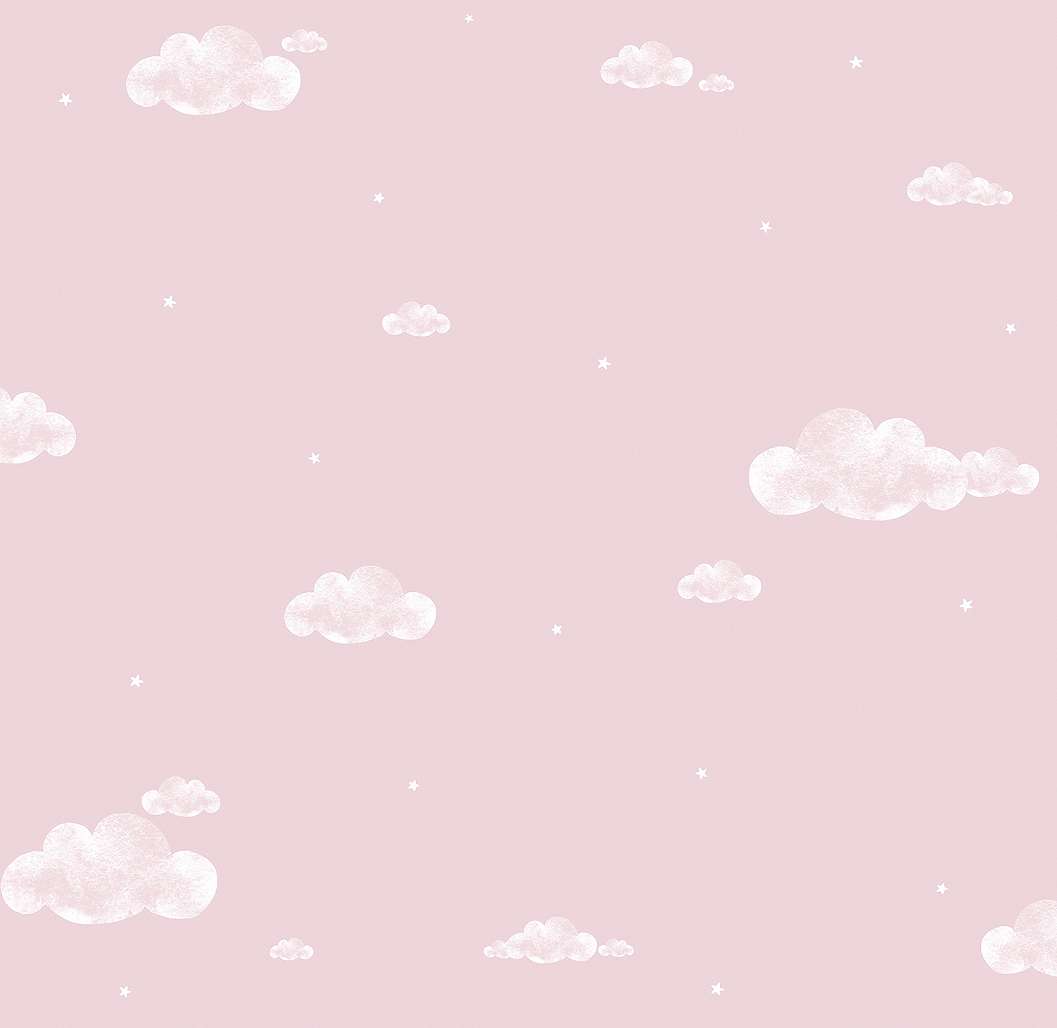 Rózsaszín felhő mintás lányszobai gyerek tapéta