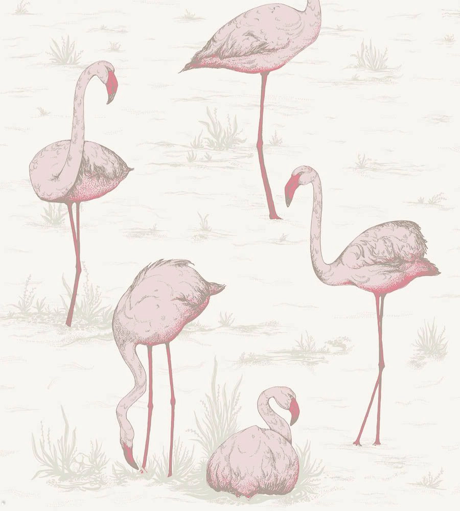 Rózsaszín flamingó mintás Cole&Son design tapéta