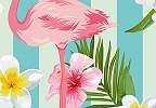 Rózsaszín flamingók fali poszter