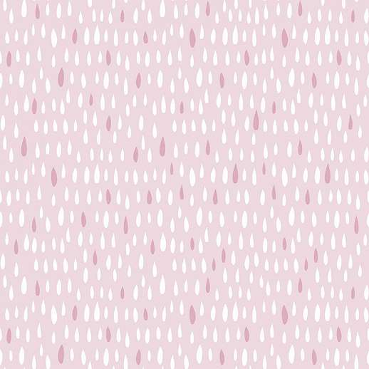 Rózsaszín gyerektapéta esőcsepp mintákkal