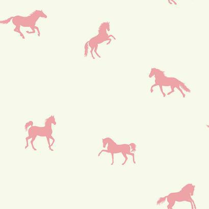 Rózsaszín lovacska mintás tapéta