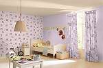 Rózsaszín lovas-pöttyös mintás gyerek tapéta