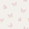 Rózsaszín pillangó lepke mintás vlies gyerektapéta