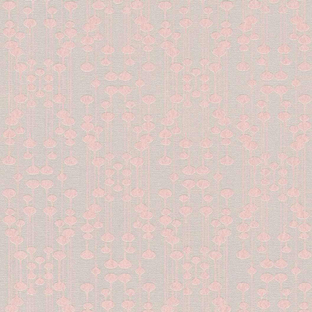 Rózsaszín retro geometrikus mintás vlies design tapéta
