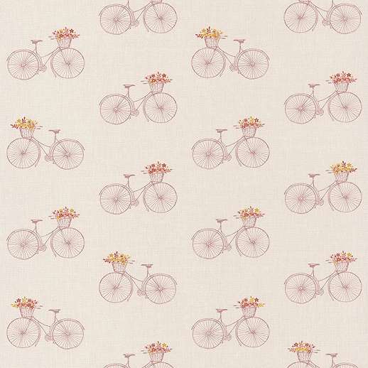 Rózsaszín vintage bicikli mintás design tapéta