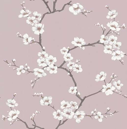Rózsaszín virágmintás dekor tapéta almafa virágokkal