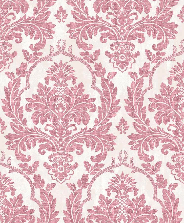 Rózsaszínes klasszikus damaszk mintás olasz design tapéta
