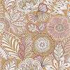 Sáfránysárga klasszikus virág és levél mintás design tapéta