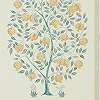Sanderon angol vintage tapéta népies almafa zöldes kék arany mintával