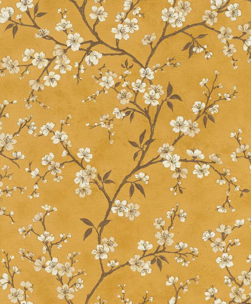 Sárga almafavirág mintás vlies design tapéta